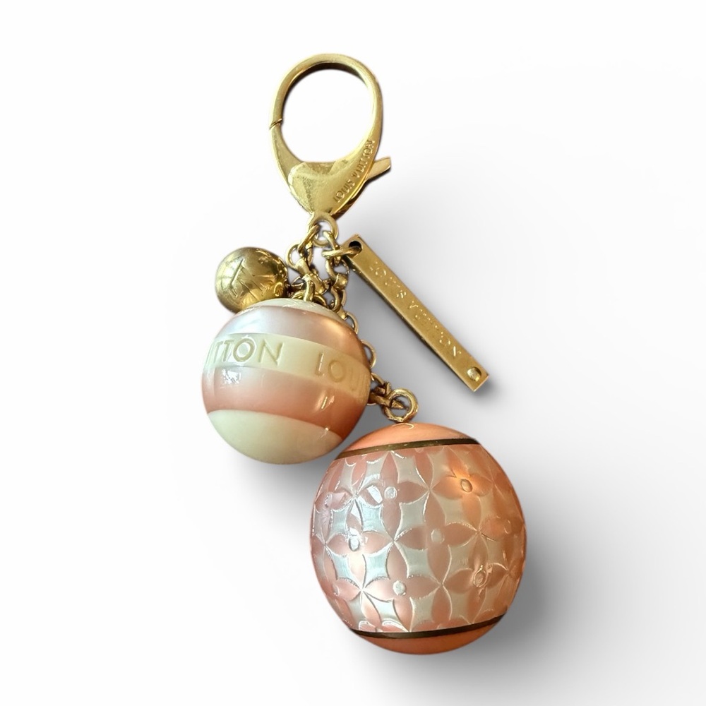 Louis Vuitton Mini Lin Croisette Bag Charm – Pink & Beige Resin